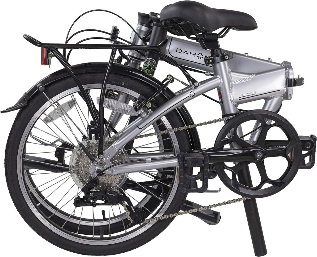 Dahon Mariner D8 Folding Bike, Lightweight Aluminum Frame; 8-Speed Gears; 20” Foldable Bicycle for Adults