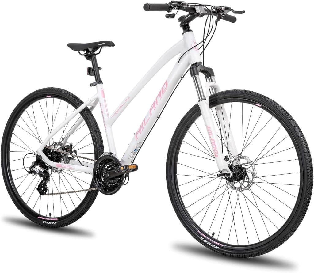 Hiland 700C Hybrid Bicycle with Suspension Fork Aluminum City Commuter Comfort Bike