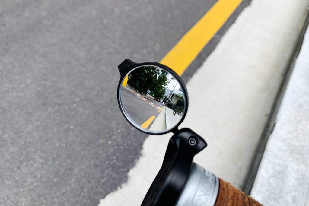 The Beam – CORKY Urban Bike Mirror – Folding Rear-view Handlebar Mirror – Convex Lens with 360-degree Rotation, Black