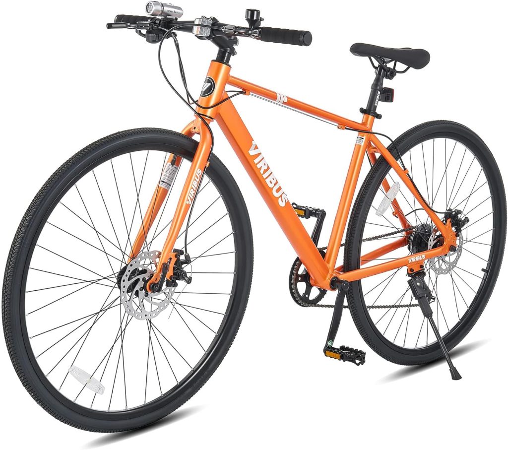 Viribus Hybrid Bike, 28 inch Adult Bike, Womens Mens Bike with Lightweight Aluminum Frame, 700C Bicycle with 7 Speed Shimano Derailleur, Road Bike, City Bike, Adult Bicycle
