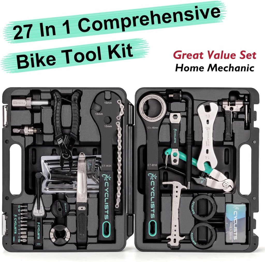 27 Piece Bike Tool Kit - Bike Tools Maintenance Repair Kit - Mountain/Road Bike Bicycle Repair Tool Kit With Storage Case