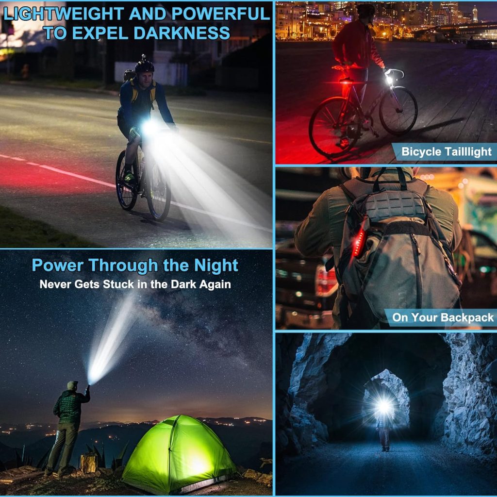 Bike Light USB Rechargeable, 4000 Lumen Bicycle Lights Front and Back, Bright Led Bike Headlight and Taillight with Power Bank Function, Road Cycling Safety Flashlight
