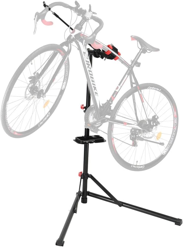 Bike Repair Stand - Foldable Home Bike Stand for Maintenance of Road Bike  Mountain Bike - Height Adjustable Portable Bike Work Stand - Single Bicycle Repair Stand with Quick Release Mechanism
