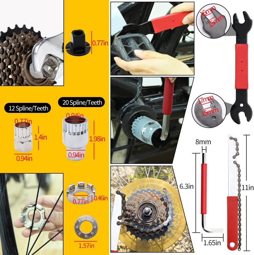 Bike Tool Kit, 44pcs Professional Bike Repair Tool Kit, Quality Bicycle Maintenance Tool Set for Mountain Bike Road Bike Maintenance in a Neat Storage Case (Black Storage Case)