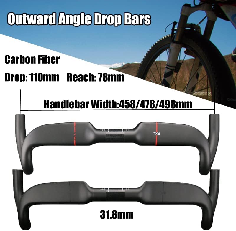 carbon handlebars road bike rxl sl drop bars handlebars 498mm road handlebars bike components  parts 31.8 drop handlebar Outward Angle carbon handle drop bar ud matte