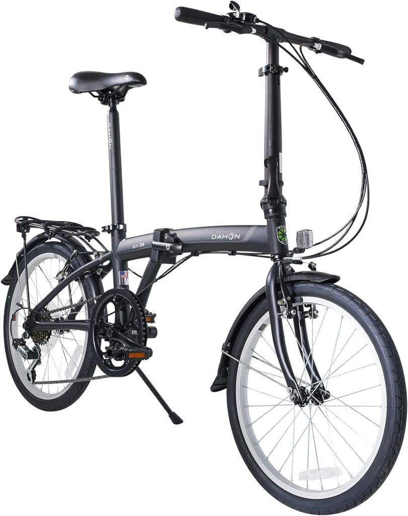 Dahon SUV D6 Folding Bike, Lightweight Aluminum Frame; 6-Speed Gears; 20” Foldable Bicycle for Adults