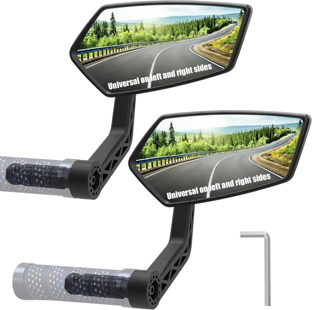 Diyife Bar End Bike Mirror, [Upgraded Version] Bike Mirror 2 PCS, HD Wider Angle Rotatable Bicycle Mirror, Scratch Resistant, 360°Adjustable Safe Rearview Mirrors for Mountain Bike Scooter Moto E-Bike