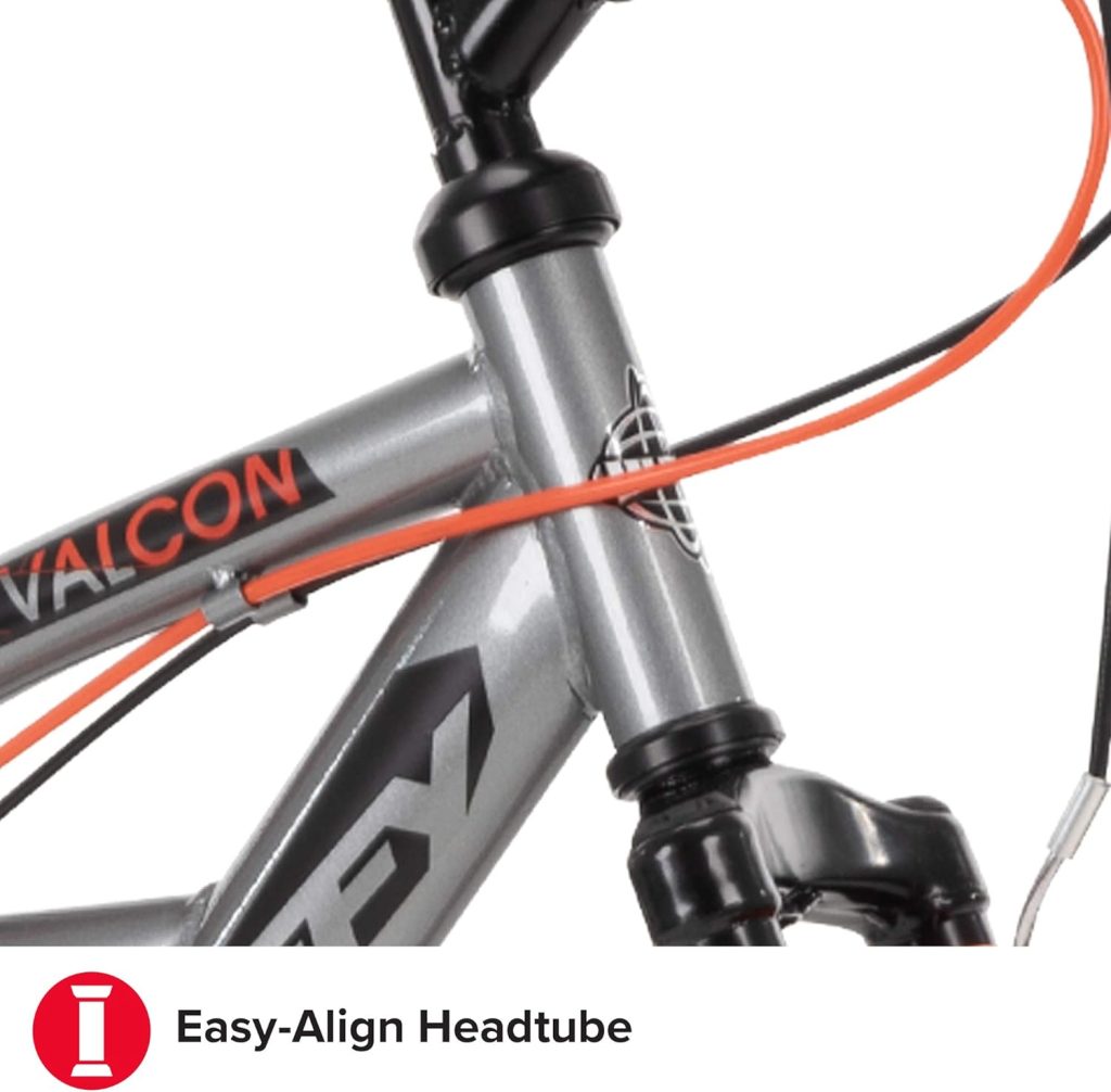 Huffy Valcon 20 Mountain Bike for Boys - 6 Speed - Dual Suspension - Silver  Orange