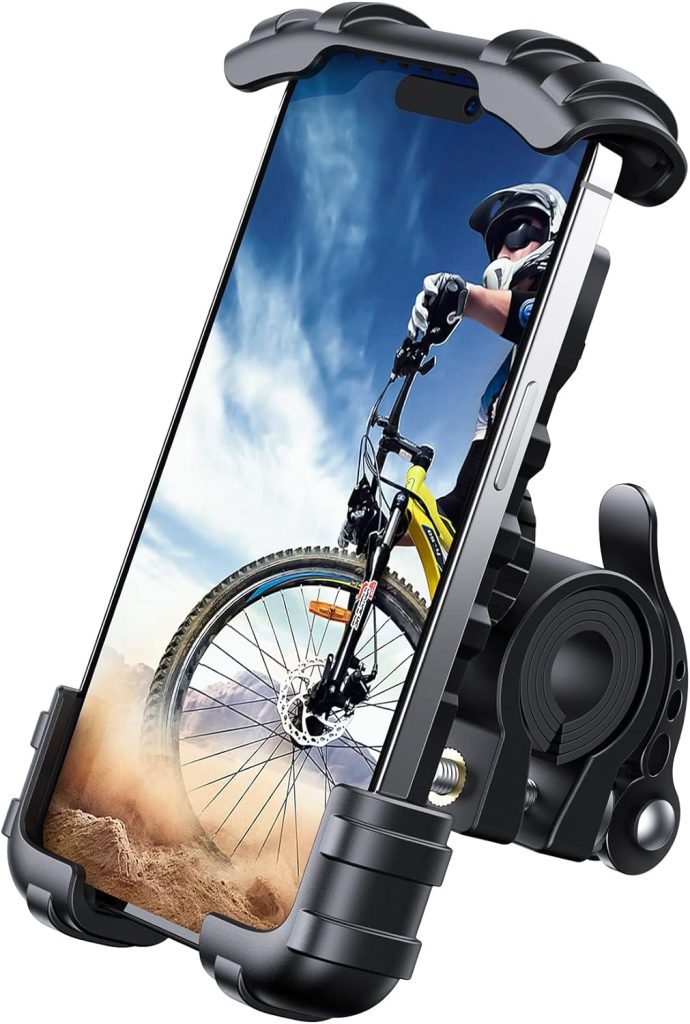 Lamicall Bike Phone Holder, Motorcycle Phone Mount - Motorcycle Handlebar Cell Phone Clamp, Scooter Phone Clip for iPhone 15 Pro Max/Plus, 14 Pro Max, S9, S10 and More 4.7 to 6.8 Smartphones