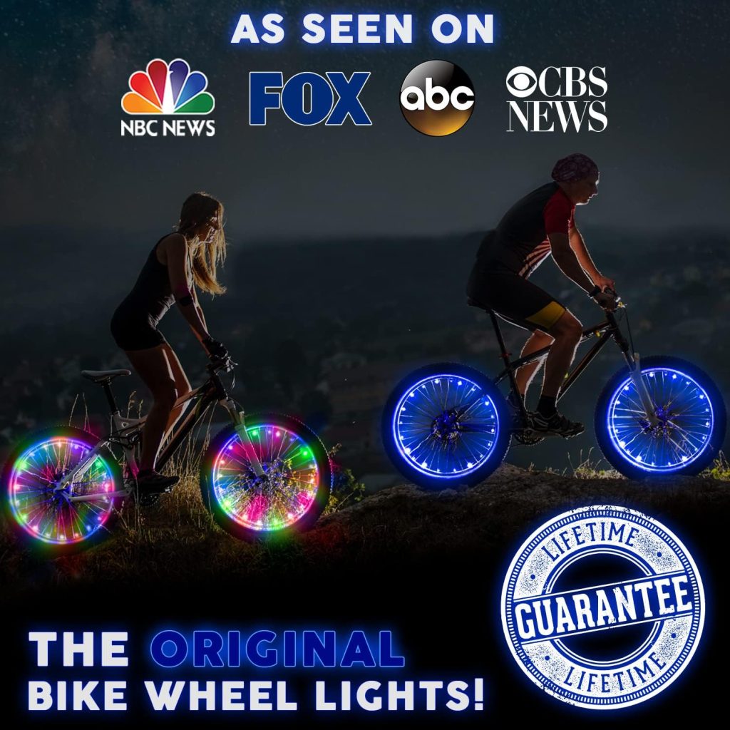Activ Life Bike Wheel Lights (1 Tire, Patriotic) Top Easter Basket Stuffers for Kids Girls Boys Teen Gifts; Best Spring Break Essentials  Beach Vacation Must Haves; Cool Family Fun Bday Presents