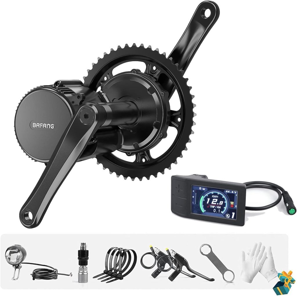 BAFANG BBS02B 48V 750W Mid Drive Kit, 8Fun BBS02 Electric Bike Mid Mount Motor with Display Chainring,eBike Conversion for Mountain Road Commuter Bicycle, Optional BB68MM / BB100MM (NO Battery)