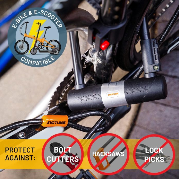 bike u lock sigtuna bike lock heavy duty anti theft with 4ft12m cable bicycle u lock with sturdy mounting bracket for mo 2