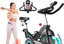 pooboo exercise bike adjustable magnetic resistance silent belt drive indoor cycling bike for home cardio gym fitness st