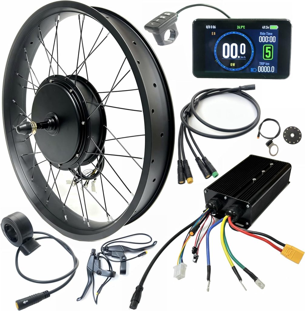 SZWEDI 48V/72V 5000W Fat Electic Bicycle Hub Motor Conversion Kit Rear Drive with Wheel Color LCD Display Big Foot Ebike High Torque Snow Bicycle Fat Fast Speed