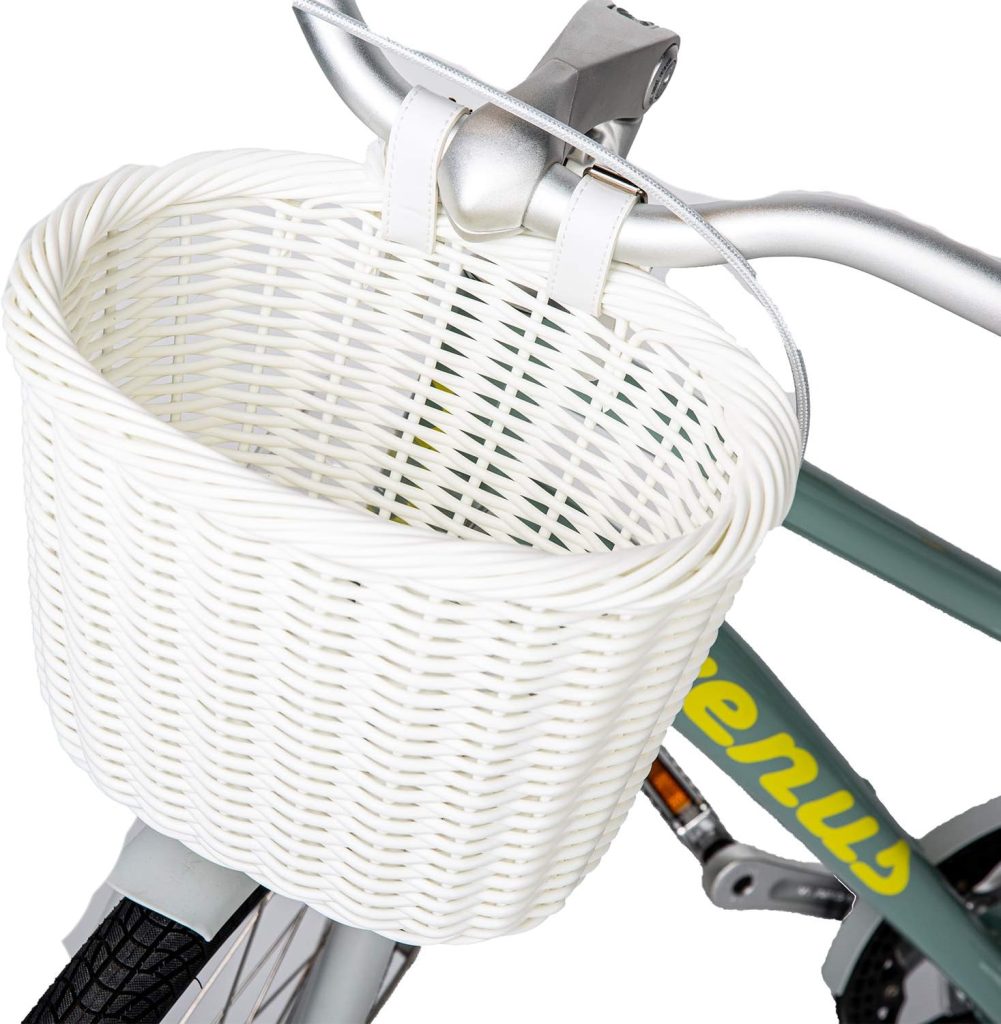 ZUKKA Bike Basket Woven Bike Basket for Adult Bikes Front/Kids Bike Handlebar with Adjustable Leather Straps Waterproof Storage Bicycle Basket, Multi-Colors