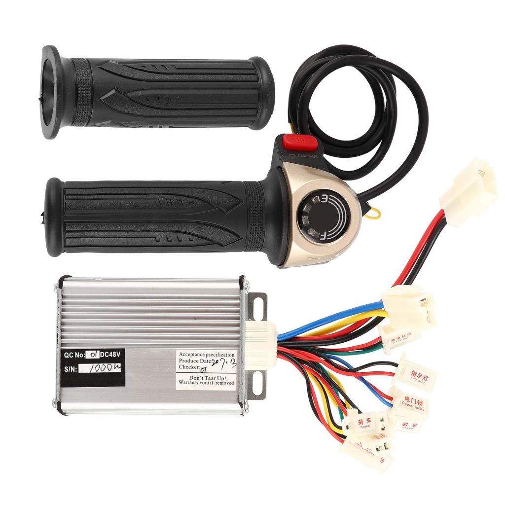 Folany Controller Set, Aluminum Alloy Brushless Motor Controller with Power Display Handlebar, 48V 1000W Motor Kit Conversion Kit for Various, Tricycles and Scooters