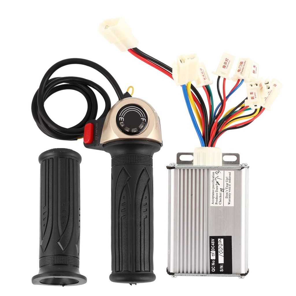 Folany Controller Set, Aluminum Alloy Brushless Motor Controller with Power Display Handlebar, 48V 1000W Motor Kit Conversion Kit for Various, Tricycles and Scooters