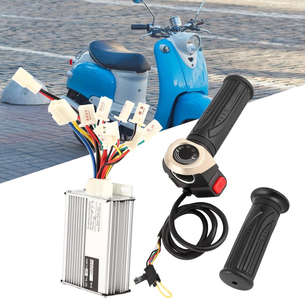 Folany Controller Set, Aluminum Alloy Brushless Motor Controller with Power Display Handlebar, 48V 1000W Motor Kit Conversion Kit for Various, Tricycles and Scooters