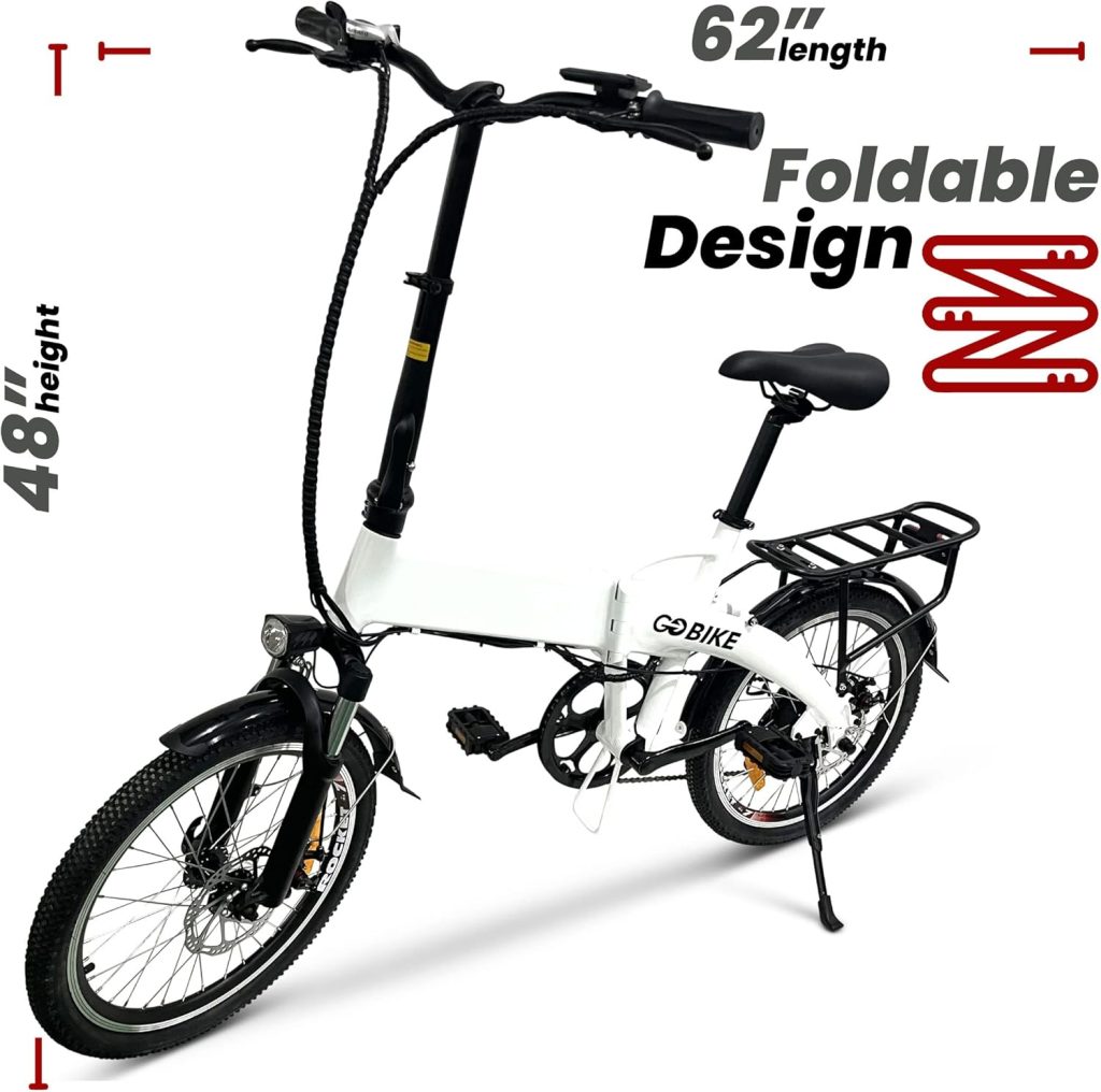 COMFYGO Futuro Foldable Lightweight Electric Bike - 35 Mile Range 48V 350W Motor Electric City Bike for Adults, Shimano 7 Speed Shift, Step Through Motorized Bike by GOBIKE