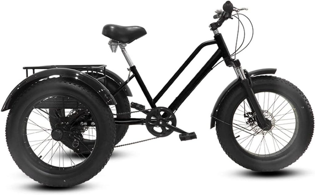 Mountain Tricycle for Adults, 7 Speed Three Wheel Bicycles, 20 Inch Fat Tire Off Road Tricycles Trikes with Shopping Basket Adult 3 Wheeled Bikes Mountain Tricycle for Adults, 7 Speed Three Wheel Bicycles, 20 Inch Fat Tire Off Road Tricycles Trikes with Shopping Basket Adult 3 Wheeled Bikes
