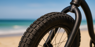 24×2.125 Bike Tire, HUIOK 24 Inch Folding Beach Cruiser Bike Tires Replacement with Tubes and Levers