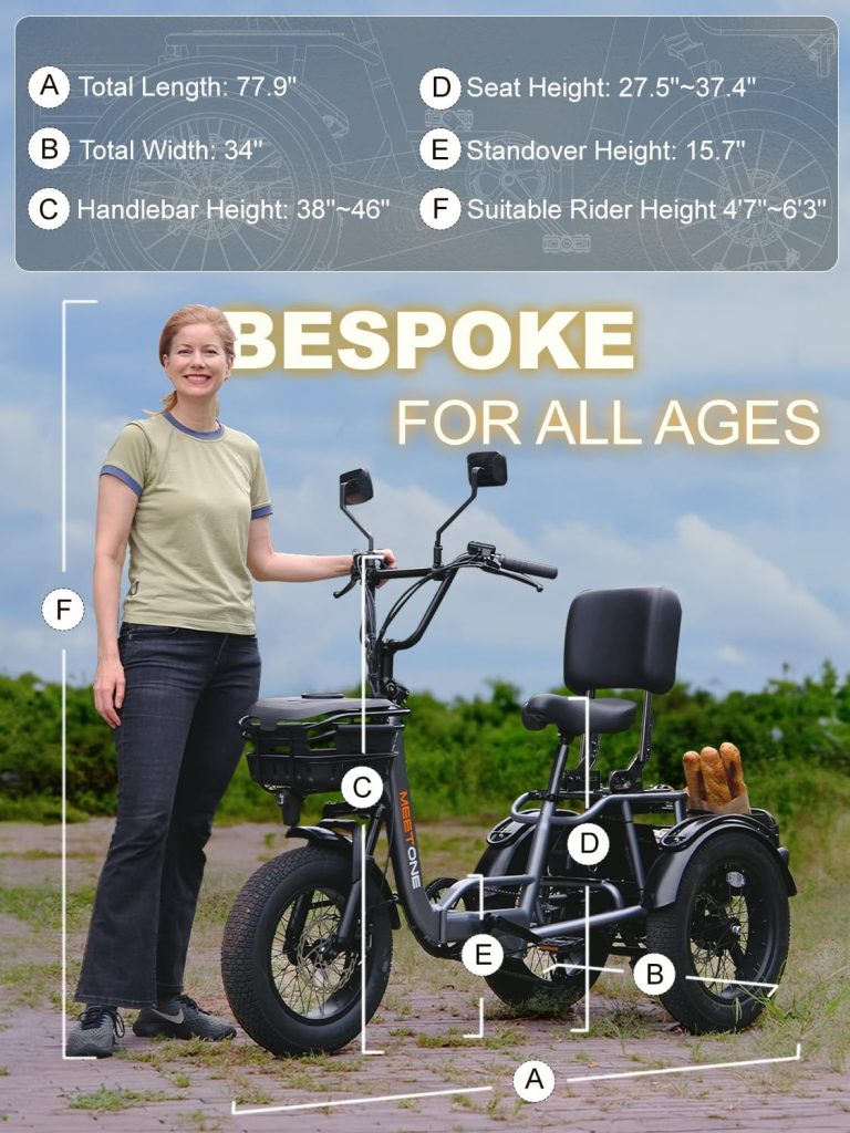 Breeze Pro Folding Electric Tricycle for Adults (with Upgraded Folding Seat), 100Miles Electric Trike, Torque Sensor, Reverse Gear, Rear Differential, 450lbs Load, FR Baskets, Wide Fat Tire Breeze Pro Folding Electric Tricycle for Adults (with Upgraded Folding Seat), 100Miles Electric Trike, Torque Sensor, Reverse Gear, Rear Differential, 450lbs Load, FR Baskets, Wide Fat Tire