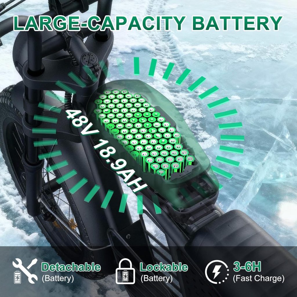 Electric Bike for Adults 1500W Peak Fat Tire All-Terrain E-Bike,60 Miles 25-35MPH Electric Dirt Bike for Road Sand Mountain Snow,48V 18.9AH Battery Powered Electric Motorcycle Electric Bike for Adults 1500W Peak Fat Tire All-Terrain E-Bike,60 Miles 25-35MPH Electric Dirt Bike for Road Sand Mountain Snow,48V 18.9AH Battery Powered Electric Motorcycle