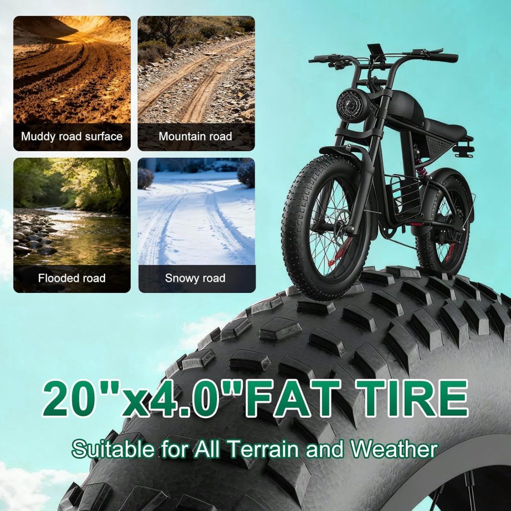 Electric Bike for Adults 1500W Peak Fat Tire All-Terrain E-Bike,60 Miles 25-35MPH Electric Dirt Bike for Road Sand Mountain Snow,48V 18.9AH Battery Powered Electric Motorcycle Electric Bike for Adults 1500W Peak Fat Tire All-Terrain E-Bike,60 Miles 25-35MPH Electric Dirt Bike for Road Sand Mountain Snow,48V 18.9AH Battery Powered Electric Motorcycle