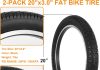 2-Pack 20×3.0 Bike Tires & Tubes, 20 Inch Mountain Bike Tire, 20×3 Bike Tire Tube with Tire Levers, Folding Replacement Bicycle Tires for Off-Road Bike and Ebike Home -