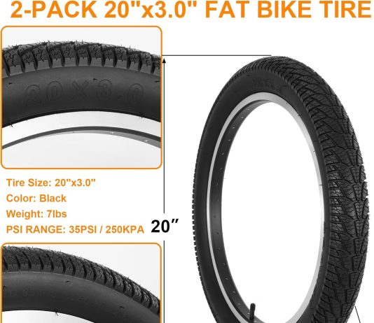 2-Pack 20×3.0 Bike Tires & Tubes, 20 Inch Mountain Bike Tire, 20×3 Bike Tire Tube with Tire Levers, Folding Replacement Bicycle Tires for Off-Road Bike and Ebike