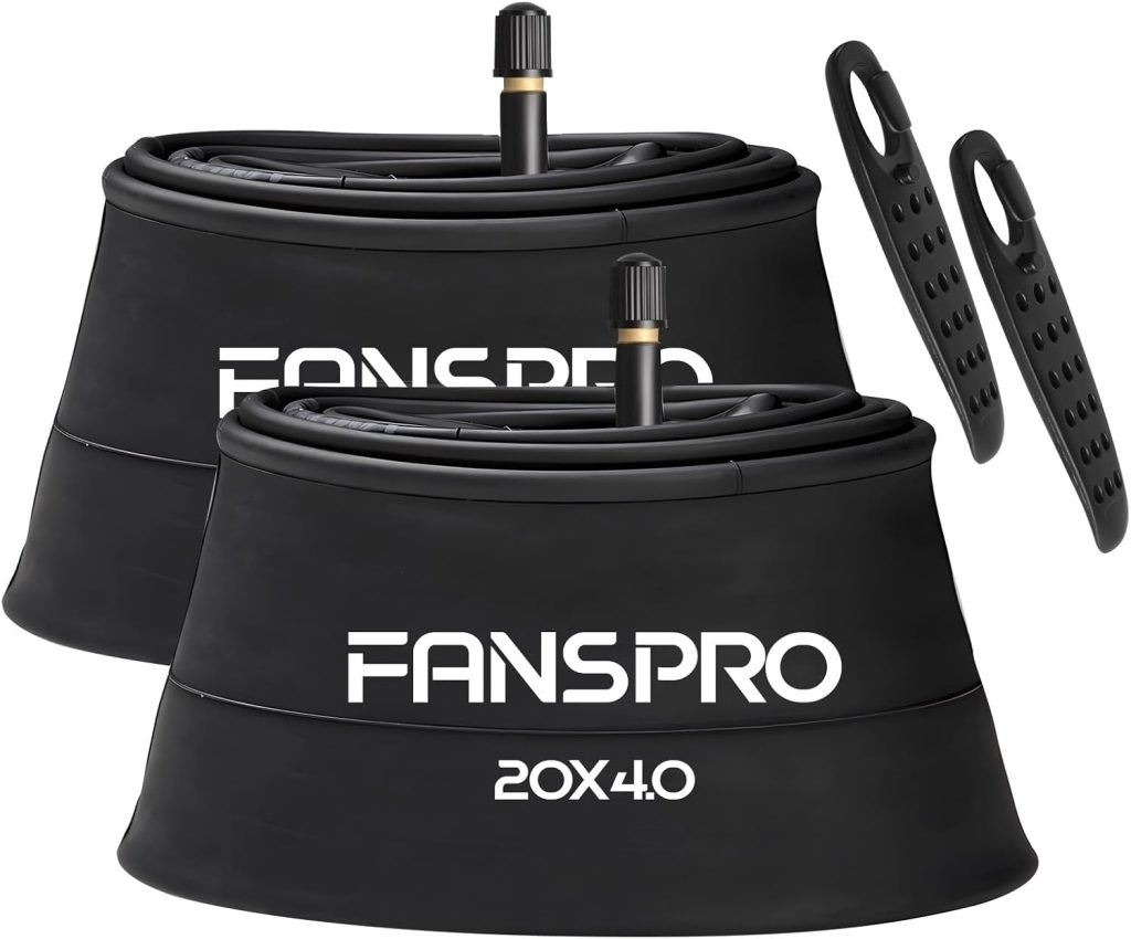 FANSPRO Pack Premium Butyl Inner Tubes for/26-Inch Fat Bikes - Heavy Duty 20x4.0, 26x4.0, 20x3.0, 26x3.0 with Schrader Valve Tire Levers - Compatible with Mountain, Electric E-Bikes FANSPRO Pack Premium Butyl Inner Tubes for/26-Inch Fat Bikes - Heavy Duty 20x4.0, 26x4.0, 20x3.0, 26x3.0 with Schrader Valve Tire Levers - Compatible with Mountain, Electric E-Bikes