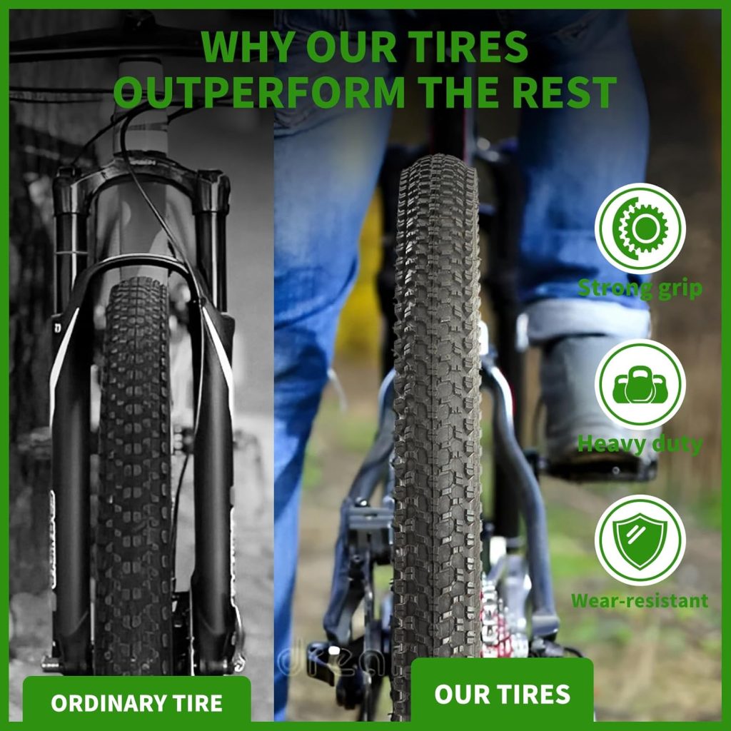 2-Pack Foldable Bike Tire Set (26x1.95 / 26x2.125) - Complete 8-Piece Kit with Inner Tubes, Rim Strips Tire Levers - Universal Replacement for Adult MTB, Beach Cruisers Mountain Bikes 2-Pack Foldable Bike Tire Set (26x1.95 / 26x2.125) - Complete 8-Piece Kit with Inner Tubes, Rim Strips Tire Levers - Universal Replacement for Adult MTB, Beach Cruisers Mountain Bikes