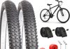 2-Pack 26″ Foldable Bike Tire Set (26×1.95 / 26×2.125) – Complete 8-Piece Kit with Inner Tubes, Rim Strips & Tire Levers – Universal Replacement for Adult MTB, Beach Cruisers & Mountain Bikes