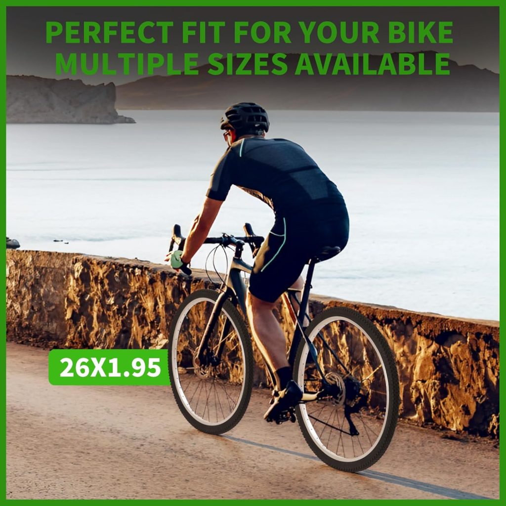 2-Pack Foldable Bike Tire Set (26x1.95 / 26x2.125) - Complete 8-Piece Kit with Inner Tubes, Rim Strips Tire Levers - Universal Replacement for Adult MTB, Beach Cruisers Mountain Bikes 2-Pack Foldable Bike Tire Set (26x1.95 / 26x2.125) - Complete 8-Piece Kit with Inner Tubes, Rim Strips Tire Levers - Universal Replacement for Adult MTB, Beach Cruisers Mountain Bikes