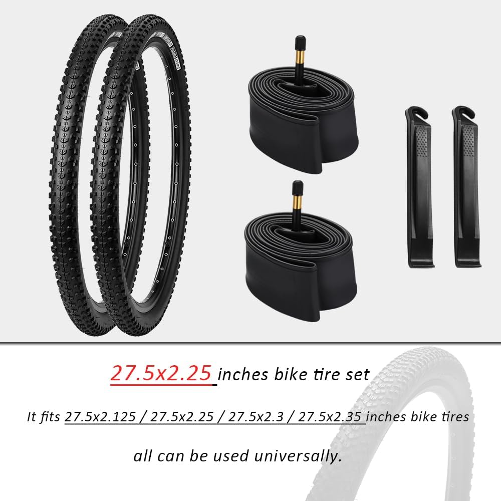 26/27.5/29x2.25 inch Mountain Bike Tire Set Pack/27.5/29x2.25 Mountain Bicycle Tires 60TPI Kevlar Foldable and Pair/27.5/29 inch Bike Inner Tubes with Pcs Tire Levers 26/27.5/29x2.25 inch Mountain Bike Tire Set Pack/27.5/29x2.25 Mountain Bicycle Tires 60TPI Kevlar Foldable and Pair/27.5/29 inch Bike Inner Tubes with Pcs Tire Levers