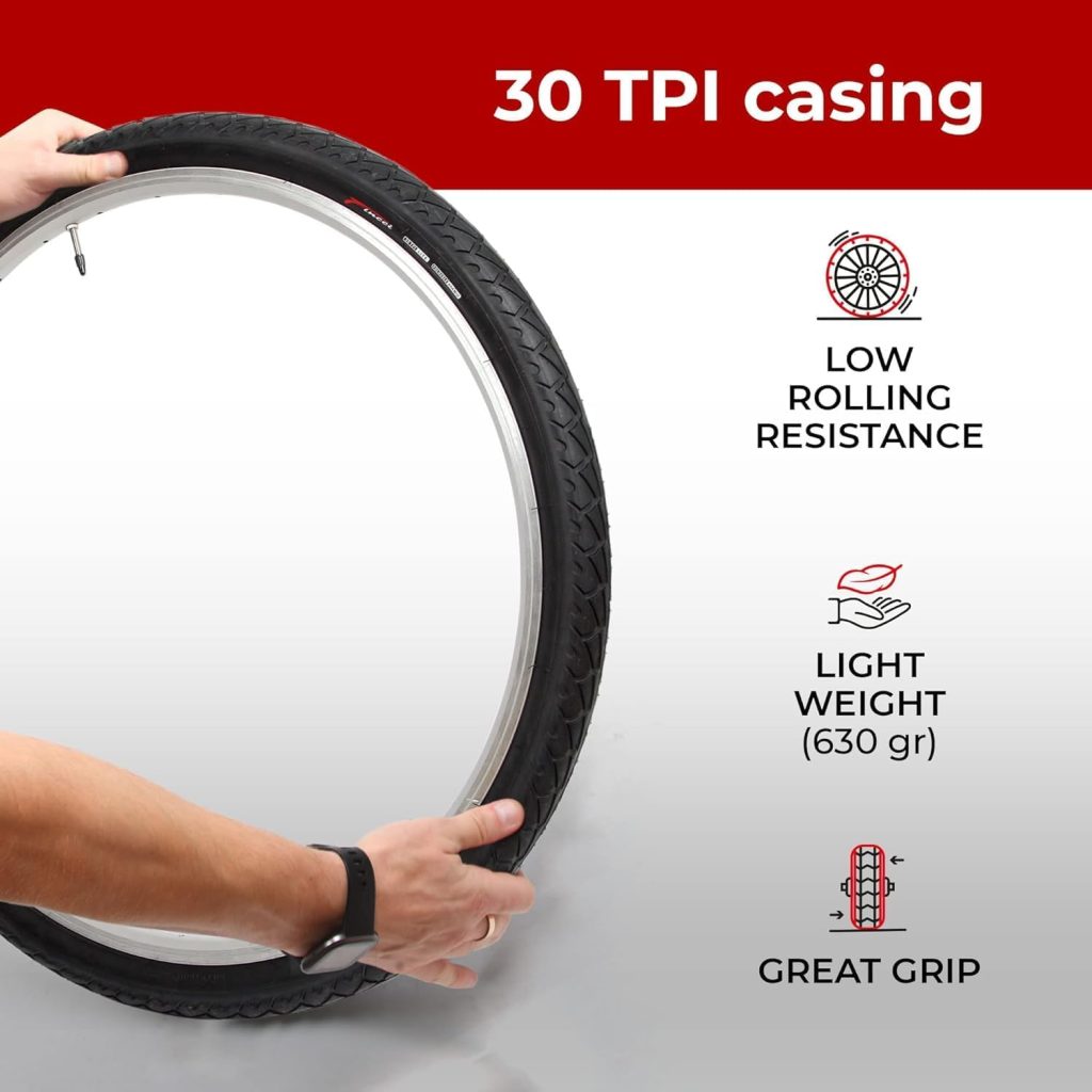 Fincci Pair 26x1.95 Bike Tire with Inch Bike Tube - Slick City inch Bike Tires - 50-559 Black Foldable Mountain Bike Tires with Kevlar for Electric, Trainer, Road Bikes, MTB Accessories Fincci Pair 26x1.95 Bike Tire with Inch Bike Tube - Slick City inch Bike Tires - 50-559 Black Foldable Mountain Bike Tires with Kevlar for Electric, Trainer, Road Bikes, MTB Accessories
