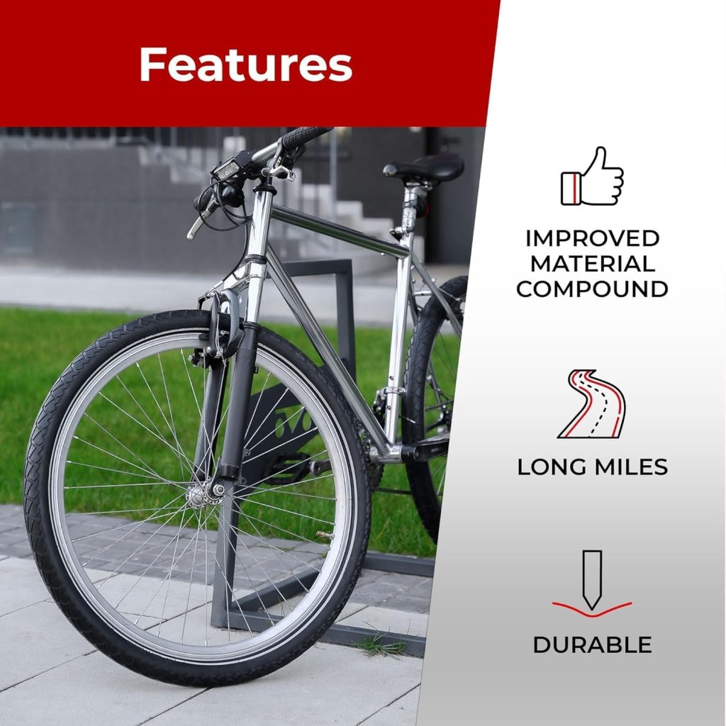 Fincci Pair 26x1.95 Bike Tire with Inch Bike Tube - Slick City inch Bike Tires - 50-559 Black Foldable Mountain Bike Tires with Kevlar for Electric, Trainer, Road Bikes, MTB Accessories Fincci Pair 26x1.95 Bike Tire with Inch Bike Tube - Slick City inch Bike Tires - 50-559 Black Foldable Mountain Bike Tires with Kevlar for Electric, Trainer, Road Bikes, MTB Accessories