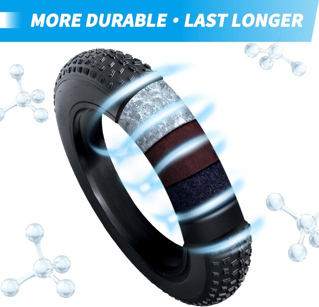 OUXI 20x4.0 Fat Tire Tube, Puncture Resistant Folding MTB Replacement Tire, 20x4.0 Fat Tyre for MTB and Ebikes, All-Terrain Directional Tread Bicycle Tires and Tubes OUXI 20x4.0 Fat Tire Tube, Puncture Resistant Folding MTB Replacement Tire, 20x4.0 Fat Tyre for MTB and Ebikes, All-Terrain Directional Tread Bicycle Tires and Tubes