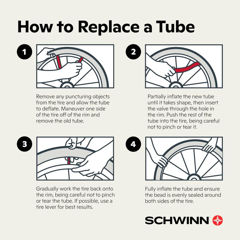 Schwinn Replacement Bike Tire Tube, Bike Inner Tube, Schrader Valve, Self Sealing or Basic, Durable Construction, Replacement for Bicycle Tires Schwinn Replacement Bike Tire Tube, Bike Inner Tube, Schrader Valve, Self Sealing or Basic, Durable Construction, Replacement for Bicycle Tires