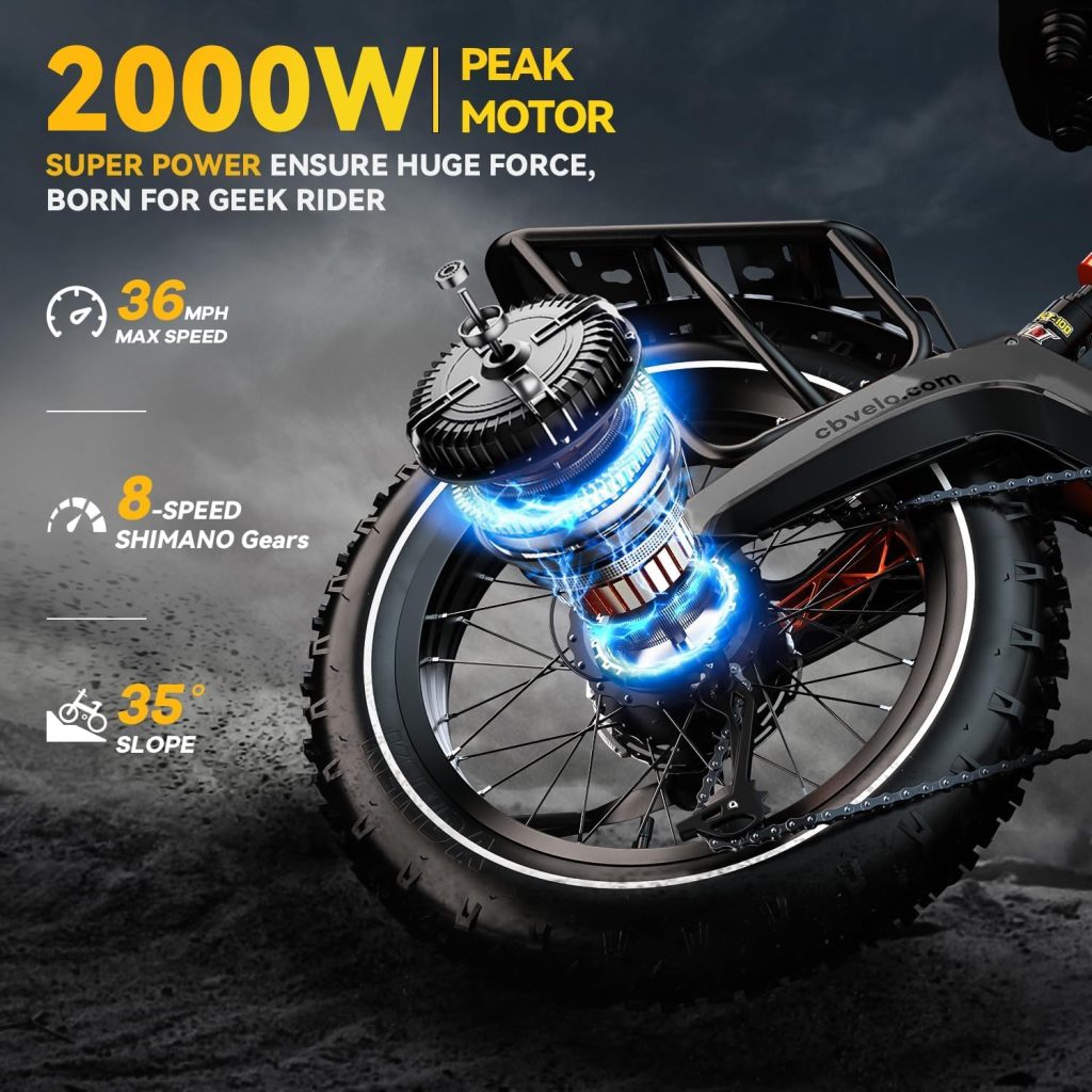 Cybervelo 1000W(Peak 1500W) Folding Electric Bike for Adults,Up to 130Miles,48V 40Ah Removable Battery,20" x 4.0 Fat Tire Foldable Electric Bicycle,8-Speed Electric Mountain E-Bike,Commuter Ebikes review - Electric bike Cybervelo 1000W(Peak 1500W) Folding Electric Bike for Adults,Up to 130Miles,48V 40Ah Removable Battery,20" x 4.0 Fat Tire Foldable Electric Bicycle,8-Speed Electric Mountain E-Bike,Commuter Ebikes review