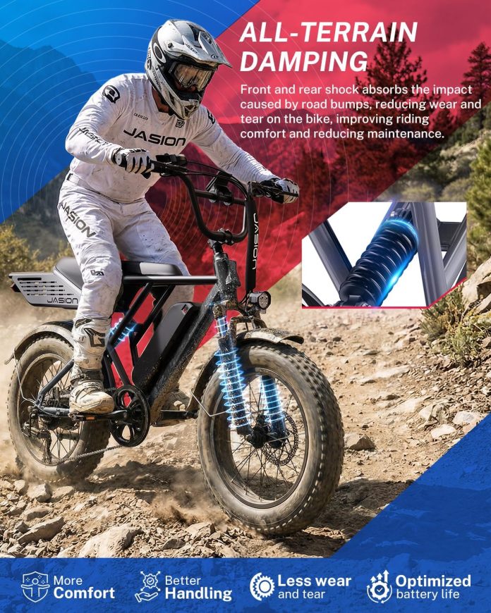 Jasion RetroVolt Electric Bike for Adults, 70-Mile Range, Removable Battery Jasion RetroVolt Electric Bike for Adults, 70-Mile Range, Removable Battery