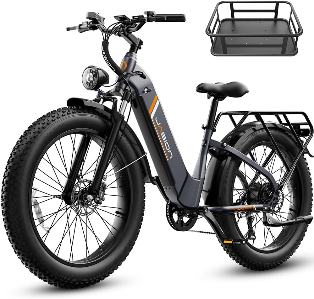 Jasion Thunder Electric Bike,1800W Peak Ebikes for Adults,26''Fat Tire Best Ebike for Men,80 Miles with 864Wh Battery,30+MPH Max Speed Bicycles,400LB Capacity,Certified by UL2849 review - Electric bike Jasion Thunder Electric Bike,1800W Peak Ebikes for Adults,26''Fat Tire Best Ebike for Men,80 Miles with 864Wh Battery,30+MPH
