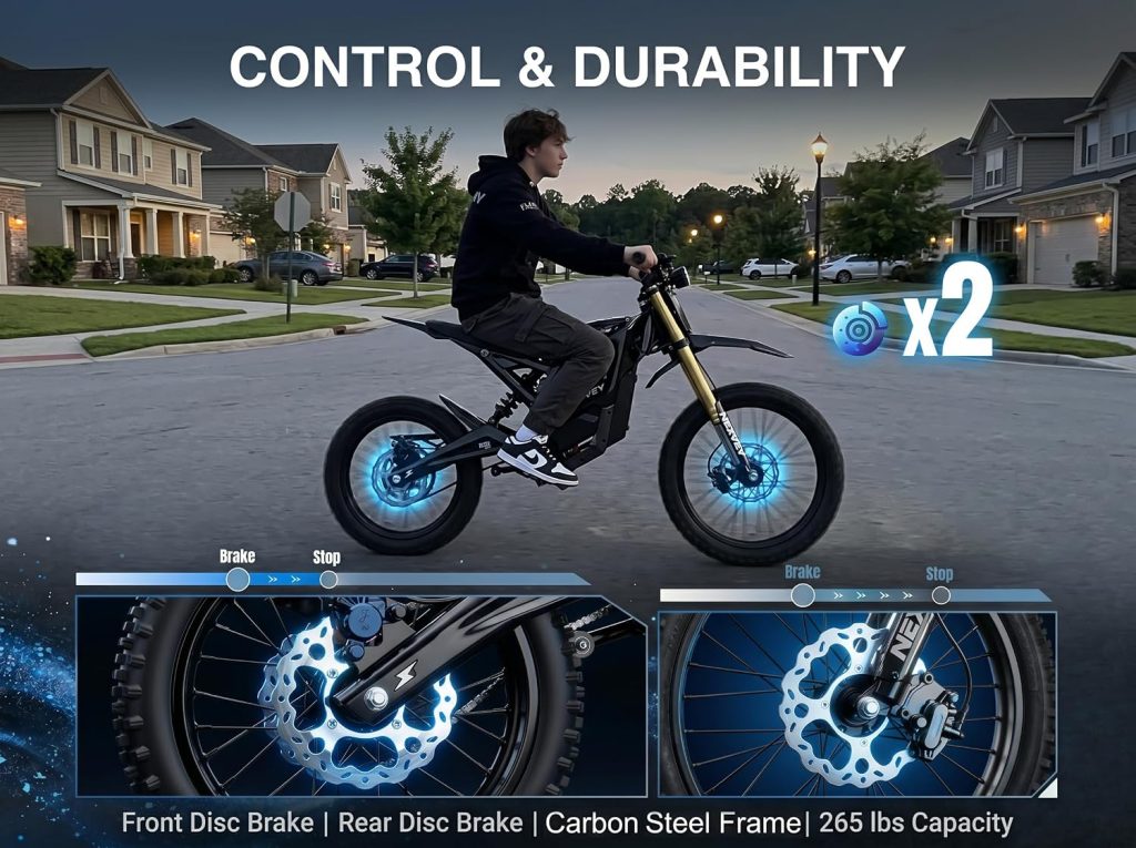 NEXVEY FLASH PRO Electric Dirt Bike for Adults, 5000W Peak Mid-Drive Motor Electric Motorcycle with Wheelie Assist, 55 MPH 50 Miles 60V 27Ah, 17/14" Tires All-Terrain Off-Road E-Bike review - Electric bike NEXVEY FLASH PRO Electric Dirt Bike for Adults, 5000W Peak Mid-Drive Motor Electric Motorcycle with Wheelie Assist, MPH Miles 60V 27Ah,/14" Tires All-Terrain Off-Road E-Bike review
