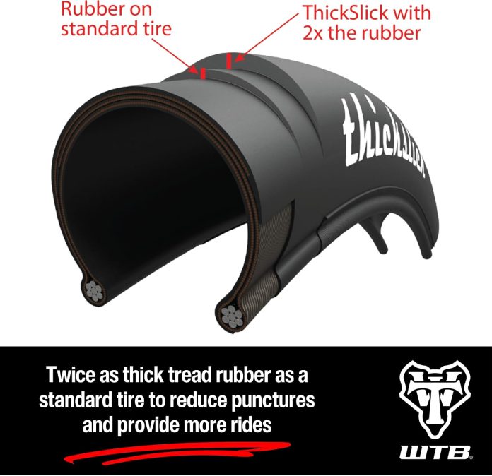 WTB ThickSlick Hybrid Bike Tire (26/29"/700c, Black/White, Flat Guard Opt.) WTB ThickSlick Hybrid Bike Tire (26/29"/700c, Black/White, Flat Guard Opt.)